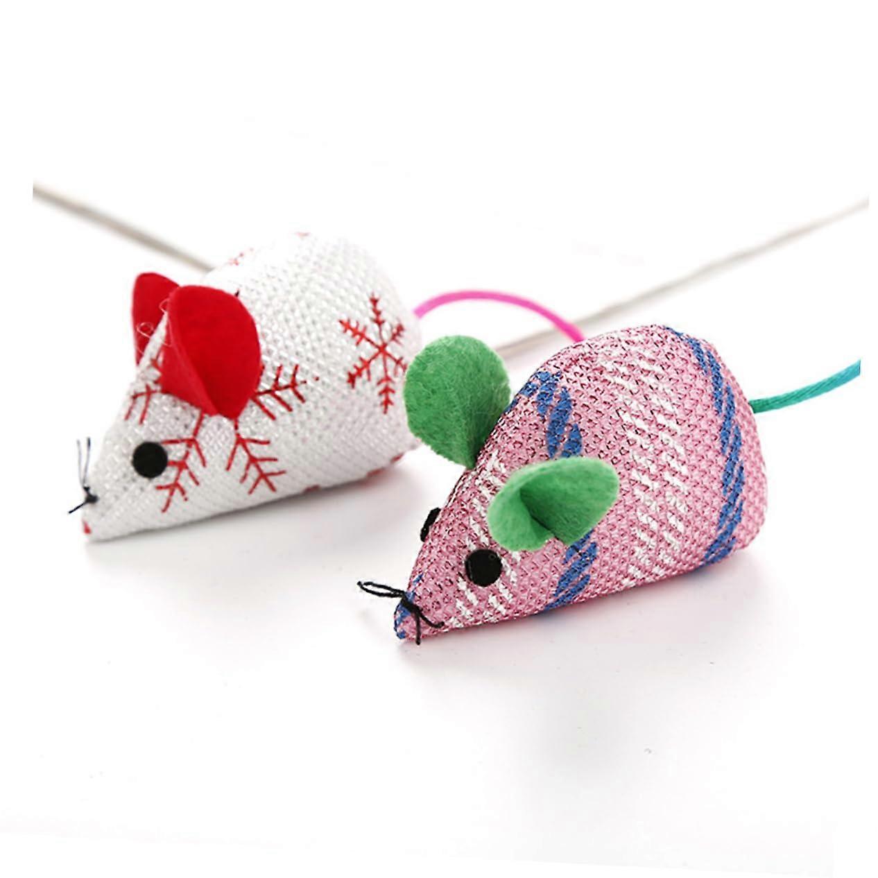 6 Interactive Plush Mouse Toys for Cats, Various Colors, Stimulates Instincts and Encourages Playful Movement