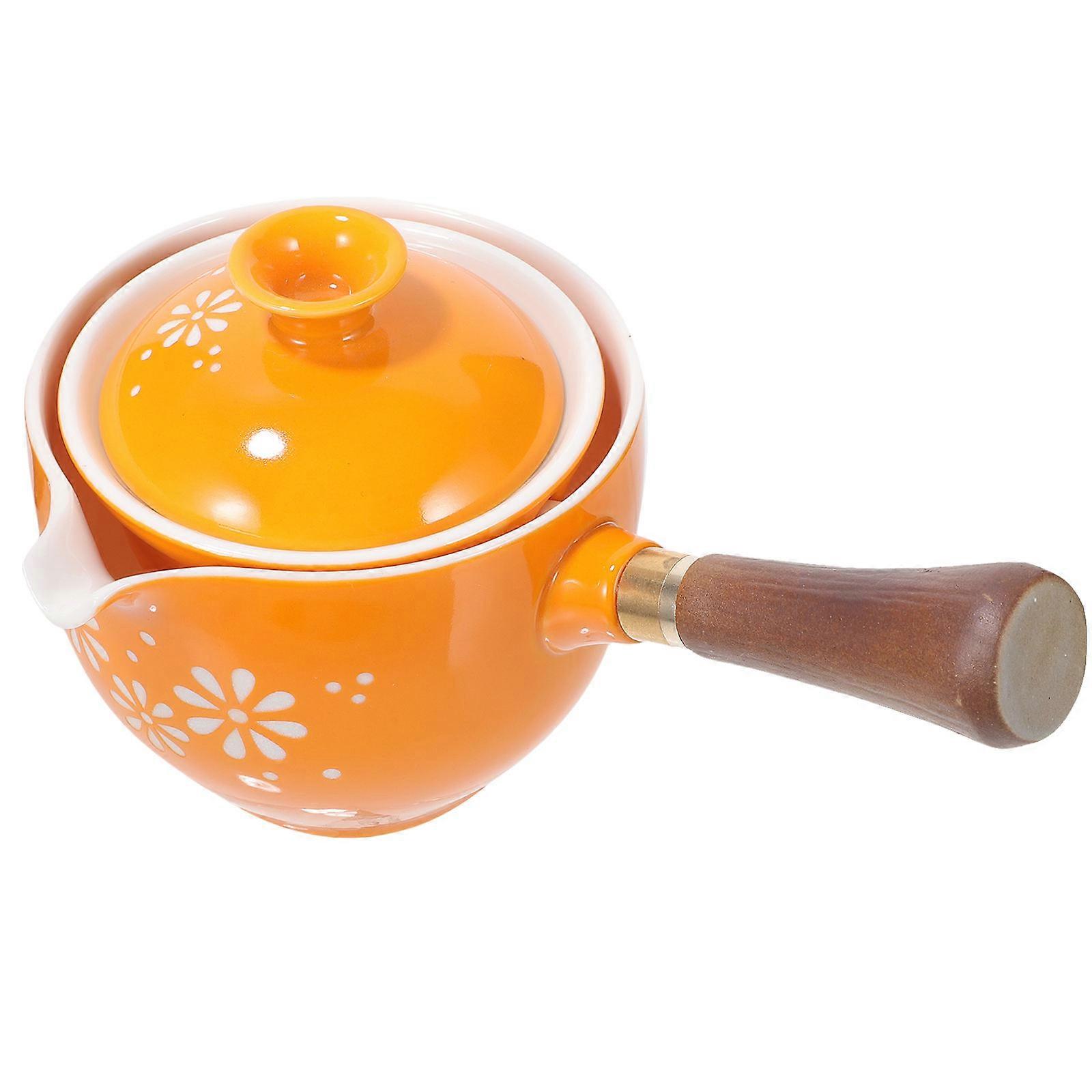 Rotating Teapot Ceramic Teapot Tea Lovers 17.5X11CM Stylish and Charming Look 1Set