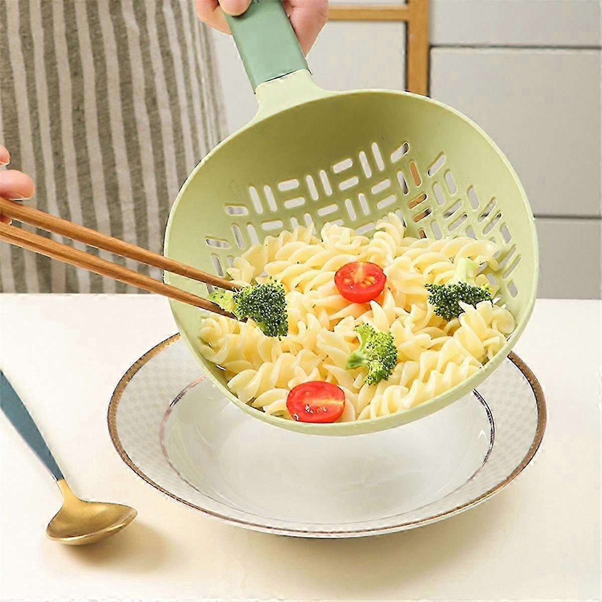 Scoop Colander, Silicone Colander Handle, Strainer Colander, Green