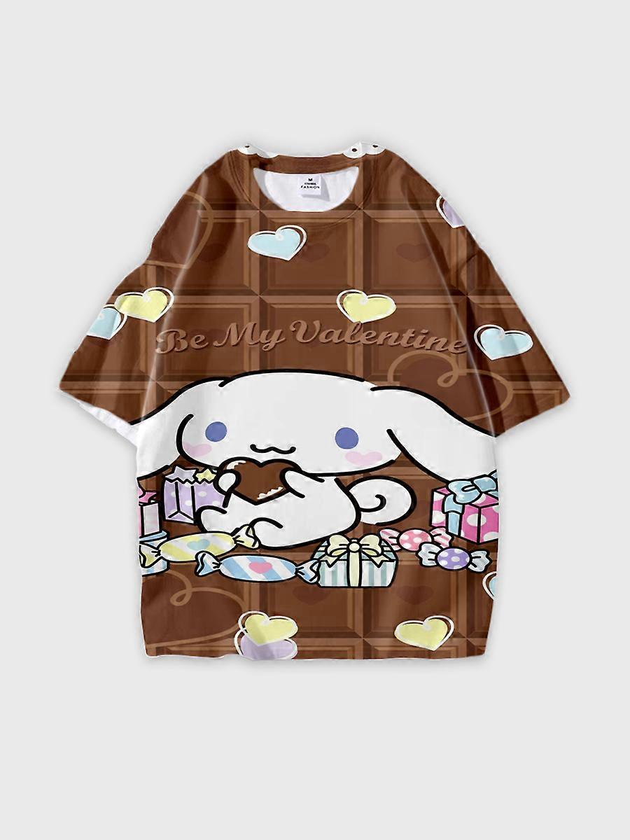 T-shirt round neck Cartoon Pattern loose short sleeve E2349