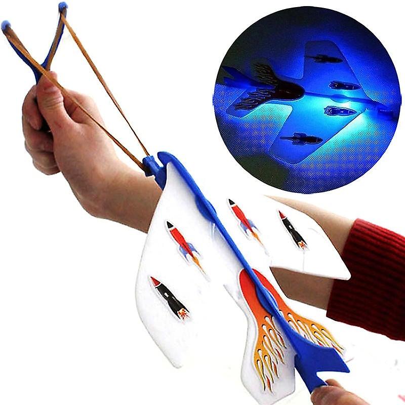 Led Light Plane Diy Model Arrow Rocket Flying Toy Party Gift Elastic