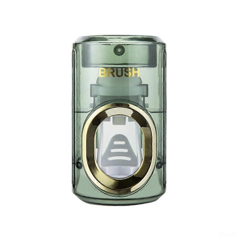 Transparent Wall-Mounted Toothpaste Dispenser, Easy Installation, No Waste, Green Color, Suitable for All Toothpaste Tubes