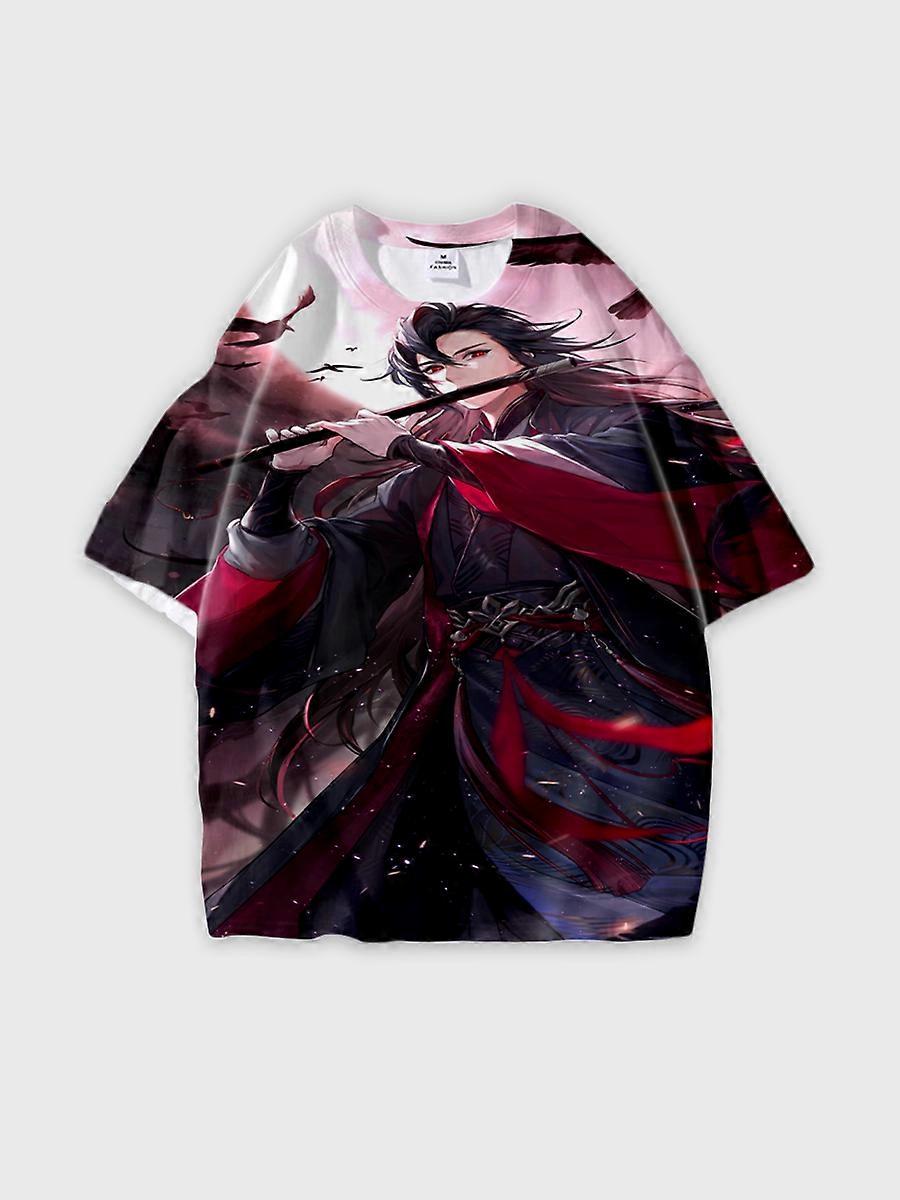 T-shirt round neck Character Pattern loose short sleeve E2492