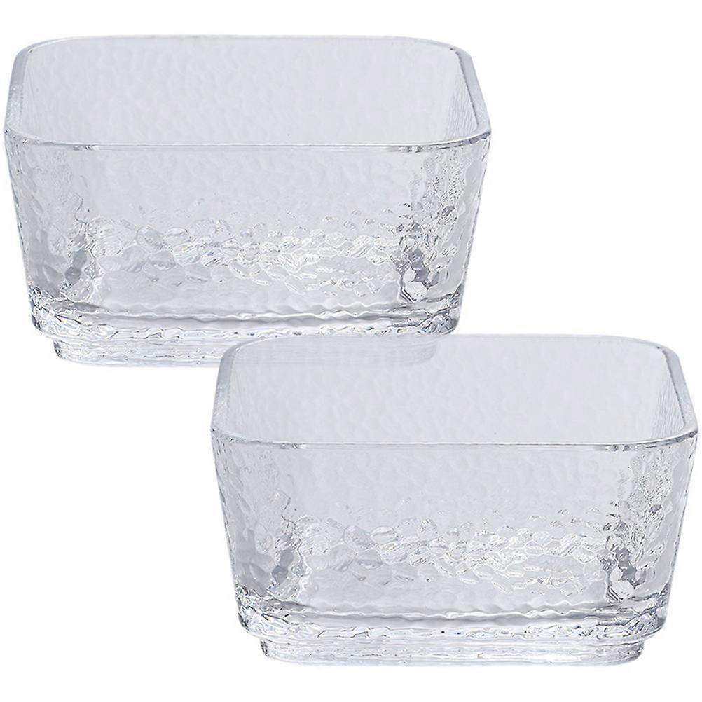Multi-Function Serving Bowl 2Pcs Japanese Style Dessert Bowls For Household Item Transparent Shape Microwave Safe