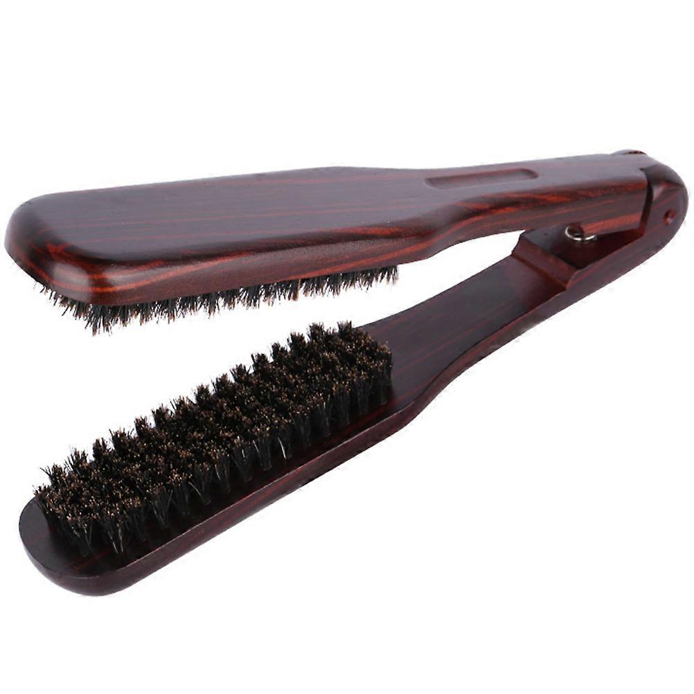 Double Sided Wood Hair Straightener Comb for Women – Styling Tool with Static Shaped Bristle Brush Design
