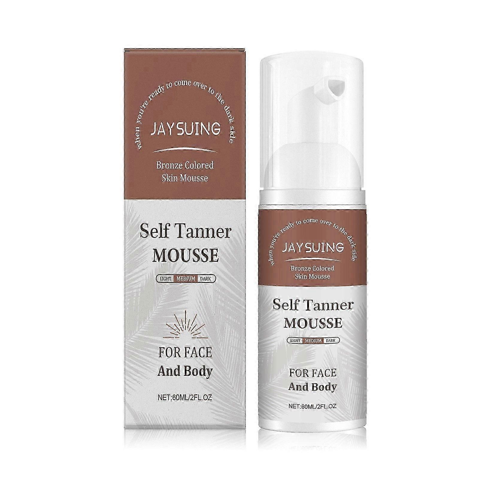 Self Tanner Mousse - Natural & Organic Ingredients, Self Tanning Mousse for Dark Fake Tan, Sunless Tanner, Tanning Foam for Streak Free Finish, No Nas