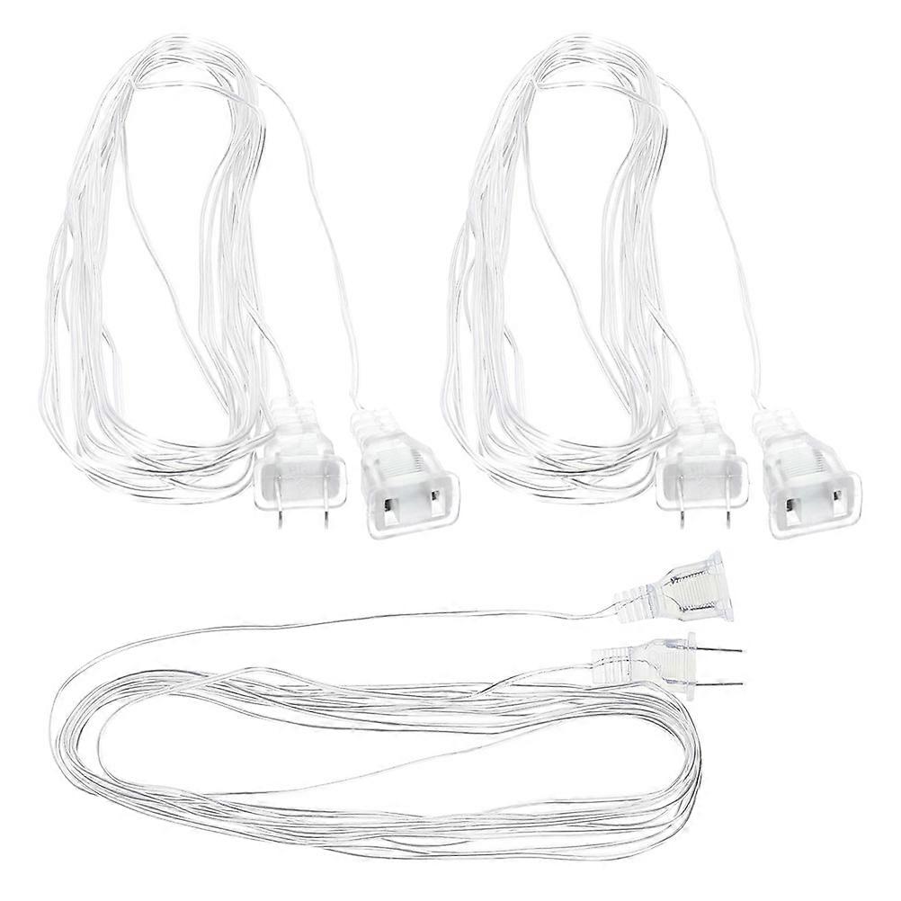 Transparent PVC Extension Cord for LED Light Strips and Curtain Lights DIY Lighting 3pcs