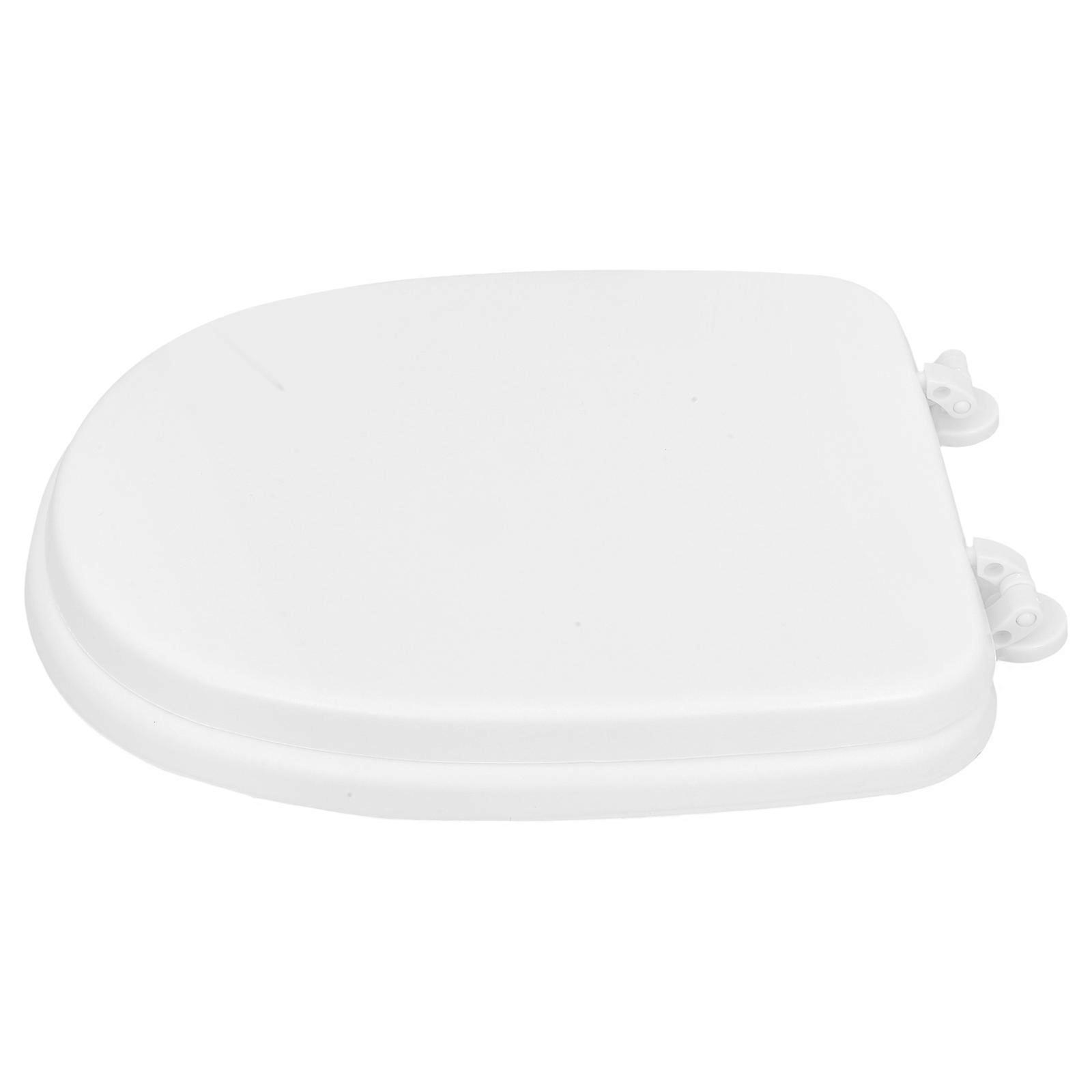 White Padded Toilet Seat Cushion with Soft Foam for Bathroom Use Round and Elongated Options 1.75 inches thick