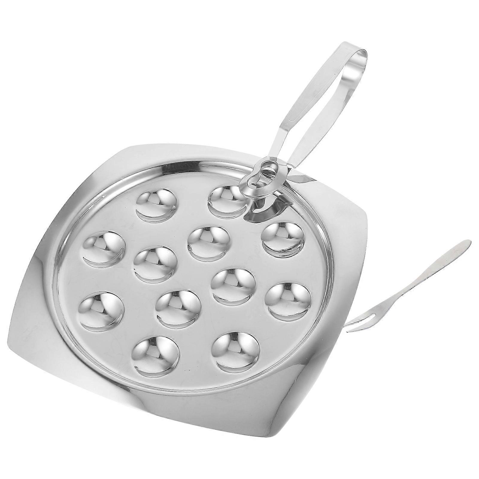 Stainless Steel Snail Plate for Dining and Parties with High Temperature Resistance 9.84 x 1.57 inches