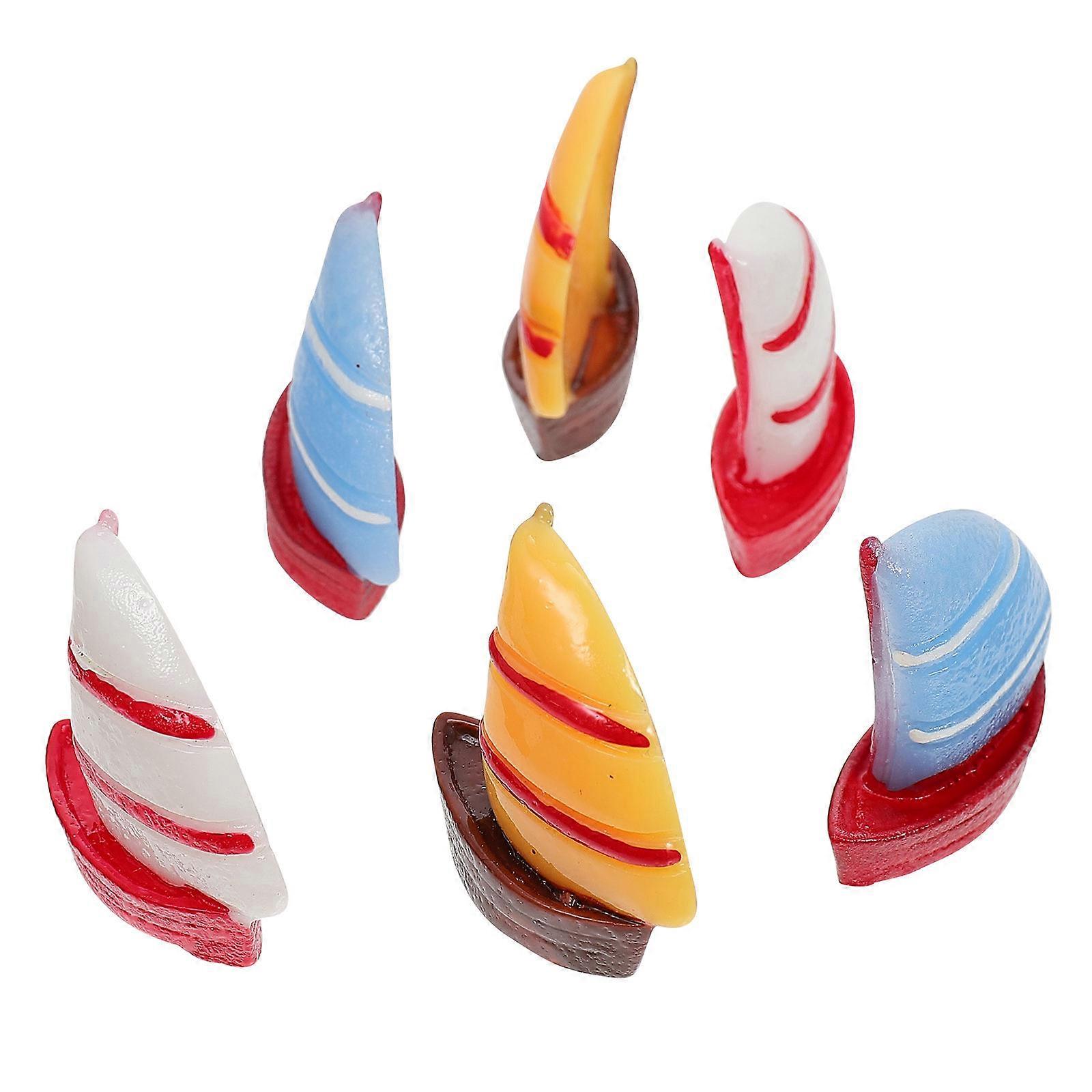 Mini Sailboat Decoration   Lifelike Resin Boat Model with Stable Base for Desktop, Aquarium, and Home Office Decor