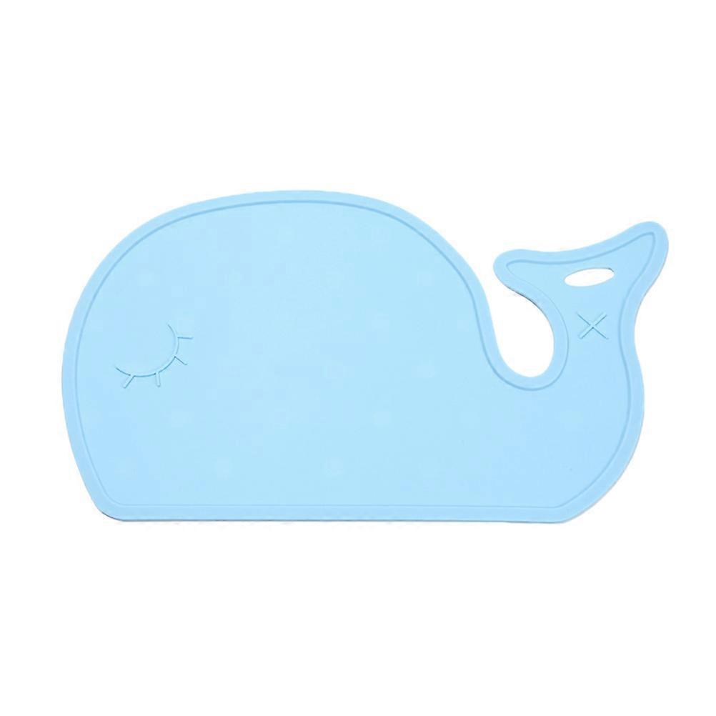 Skyblue Whale Silicone Placemat for Children Durable NonSlip Table Mat Ideal for Home and Travel 1pc