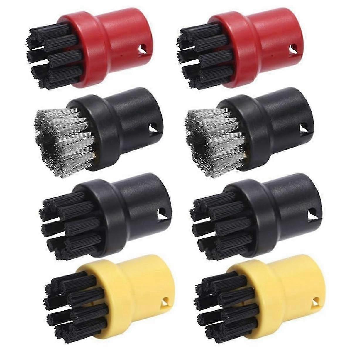 8pcs brosses rondes de nettoyeur à vapeur de remplacement pour nettoyeur à vapeur Karcher SC1 / SC2 / CTK10 / SC3 / SC4 / SC5 / SC7