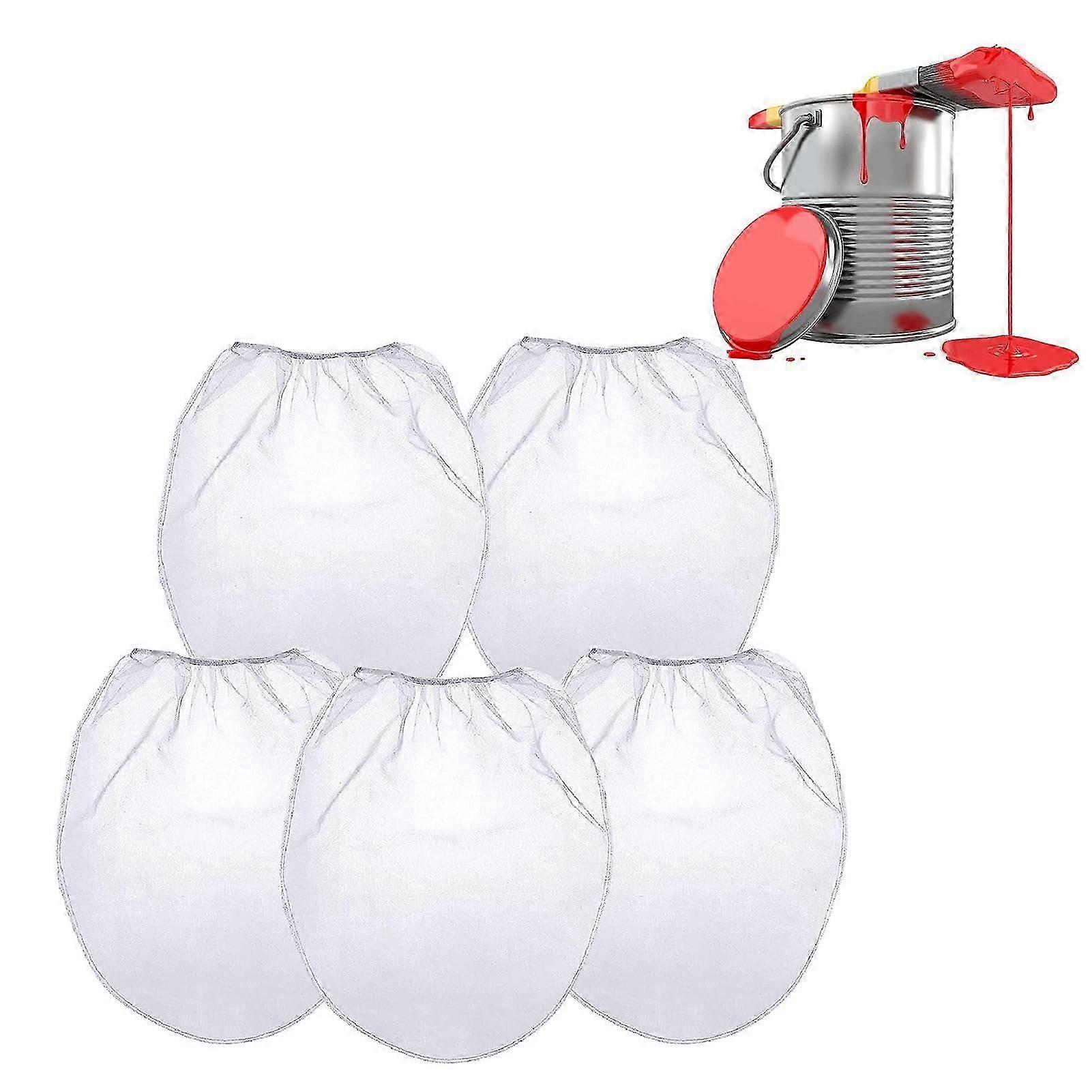 White Fine Mesh Gallon Paint Strainer Bags with Elastic Opening for Easy Use