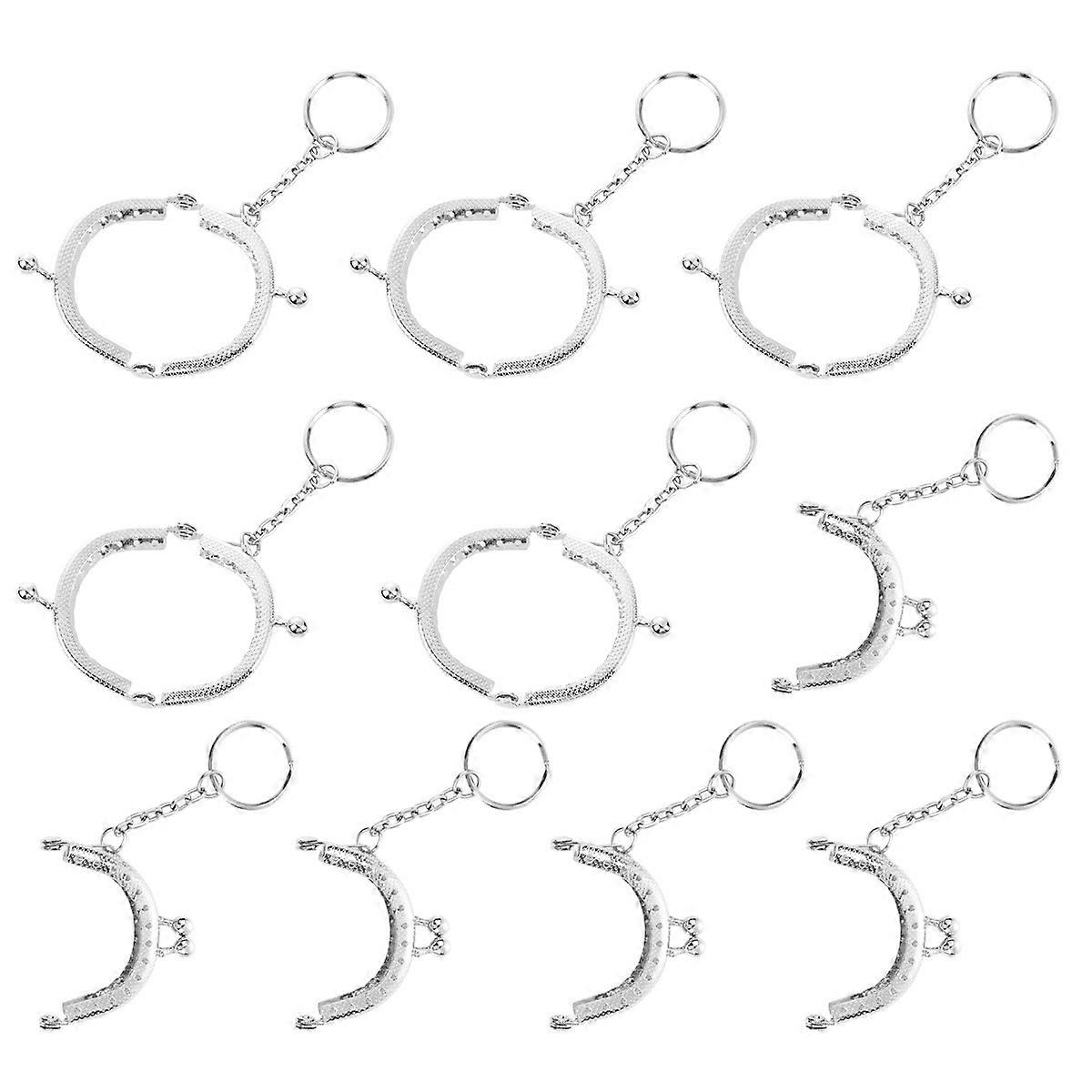 10Set Elegant Handbag Clasp Frame Silver DIY Projects Decorative Lock for Bag Accessories
