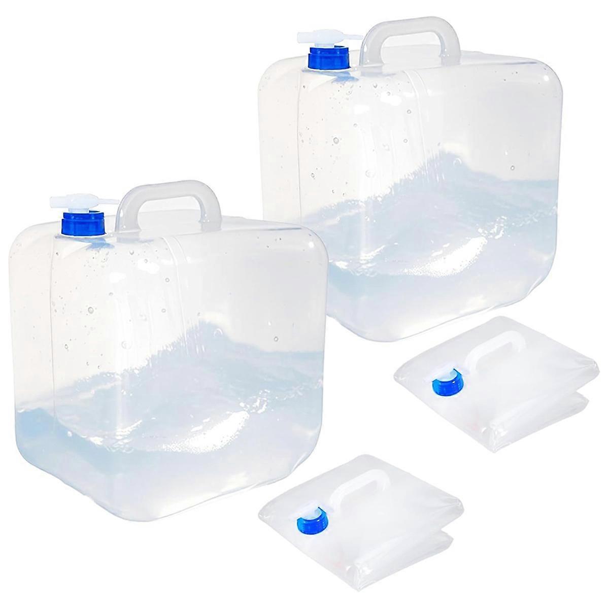 2 Pack Foldable Water Container with Spigot 2.6 Gallon,Foldable Camping Water Storage Jug Portable