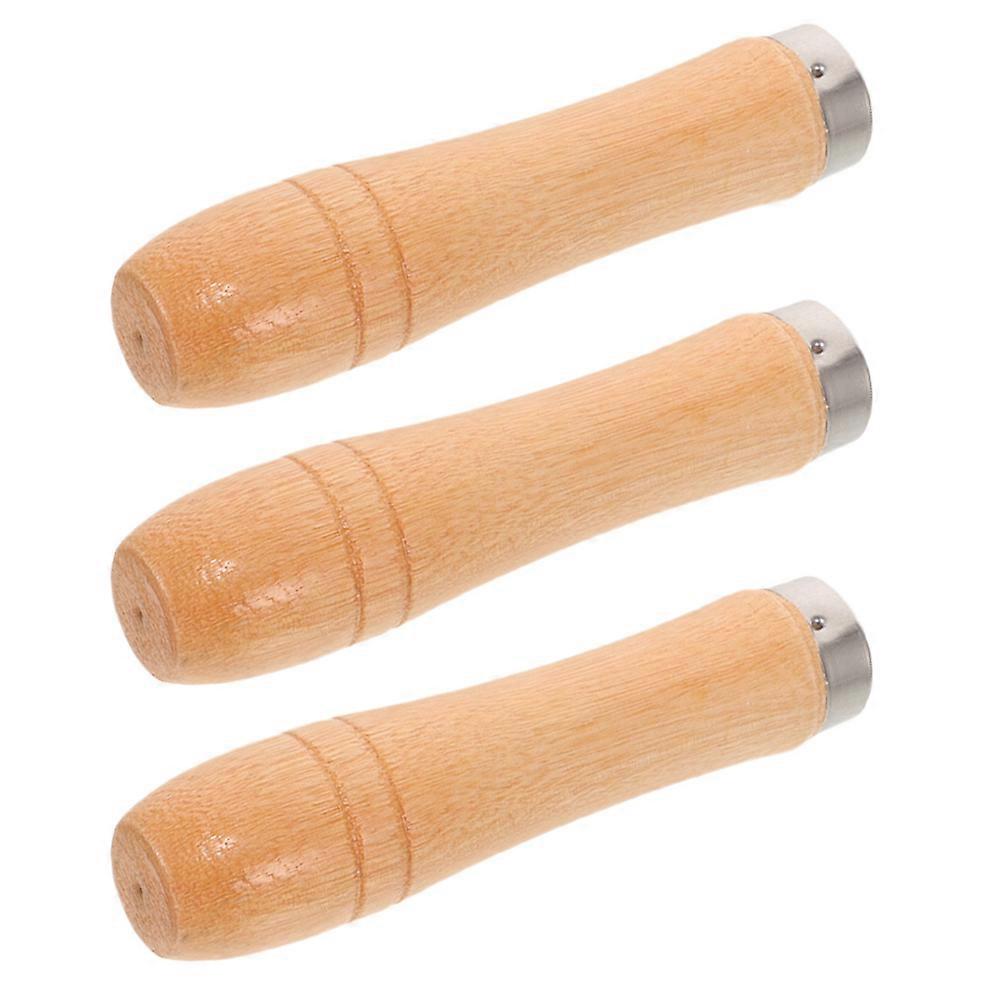 Detachable Wood Handle for Kitchen Spatula with Ergonomic Grip and Antiscald Design 6x45mm Hole Light Yellow