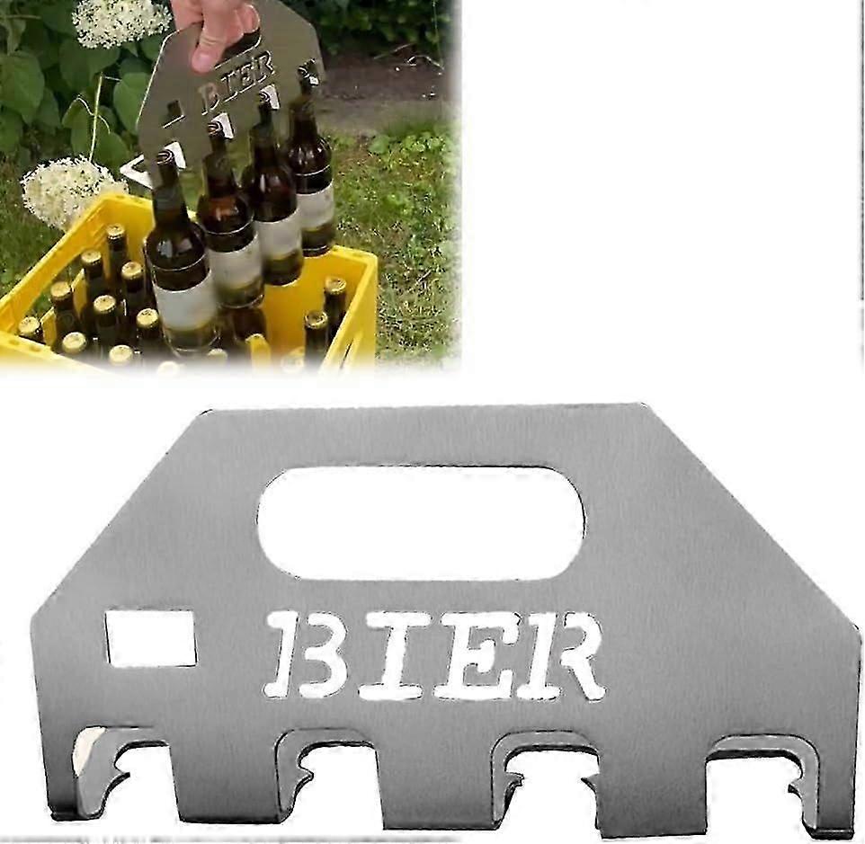 The Quad Beer Opener and Carrier, Beer Bottle Opener and Holder, 4-in-1 Bottle Opener made of Stainless Steel for Parties, Durable Beer Opener Tool fo