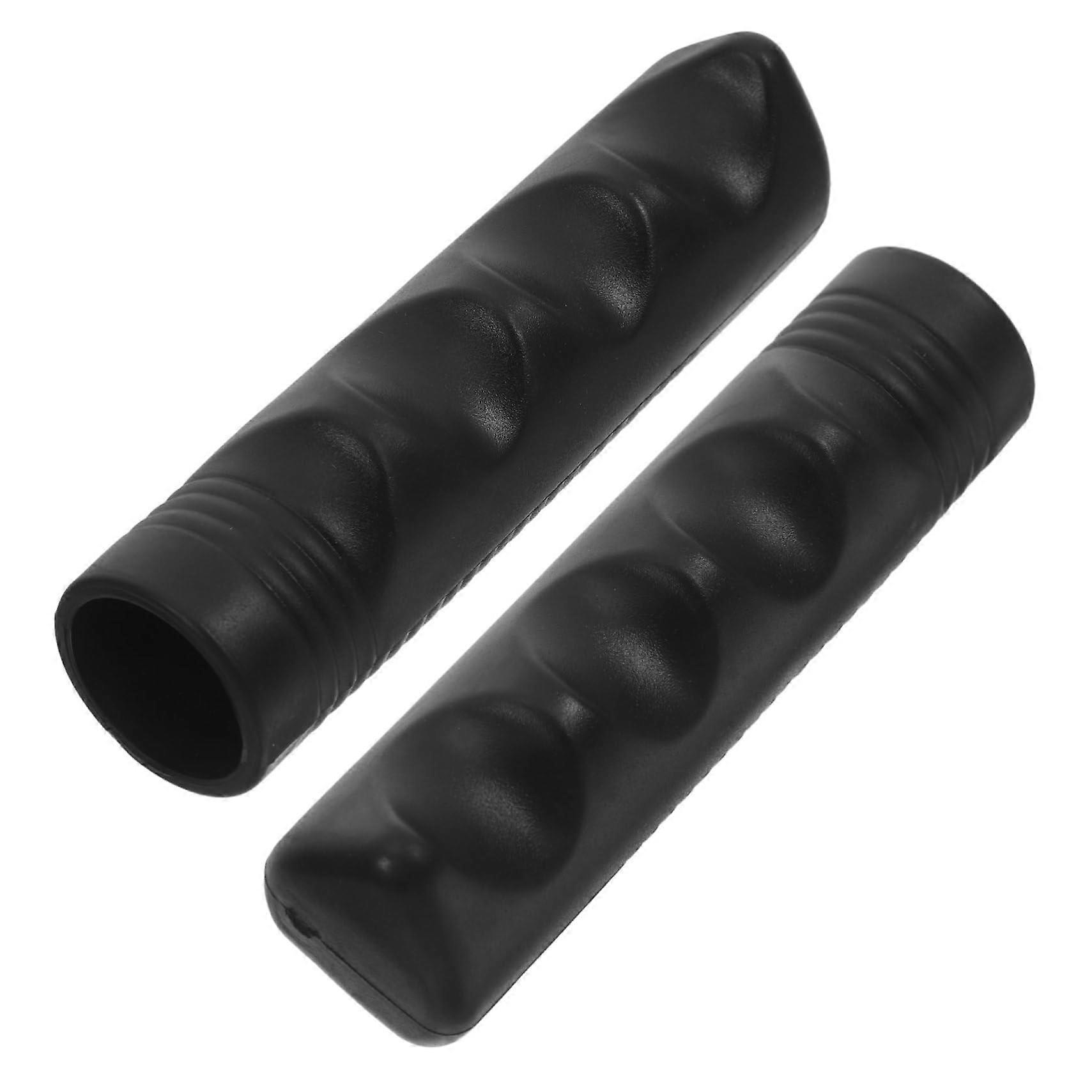 Wheelchair Handle Covers Pack of 2, Black PVC Rubber Handles with Wrist Strap for Scooter and Wheelchair Rails