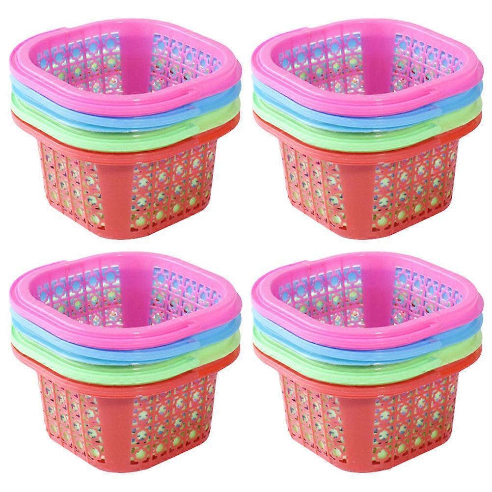 Simple Design Square Shape Plastic Baskets For Living Room Use Set Storage