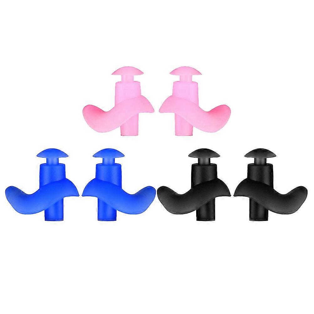 3 Pairs Waterproof Ear Plugs Ergonomic Silicone Design for Adults Swimming Shower and Water Skiing