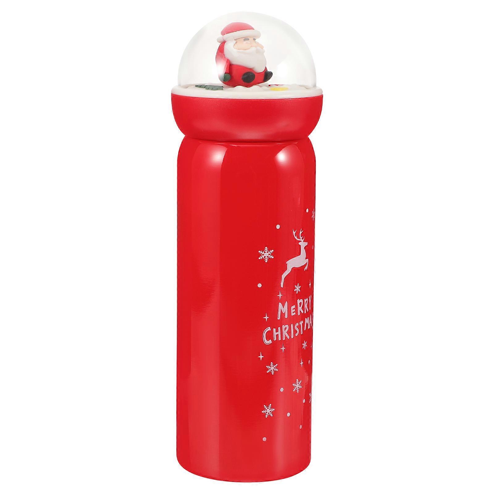Sturdy Insulated Cup With Christmas Design For Adults In Red Color Featuring Vacuum Insulation In 1Pack
