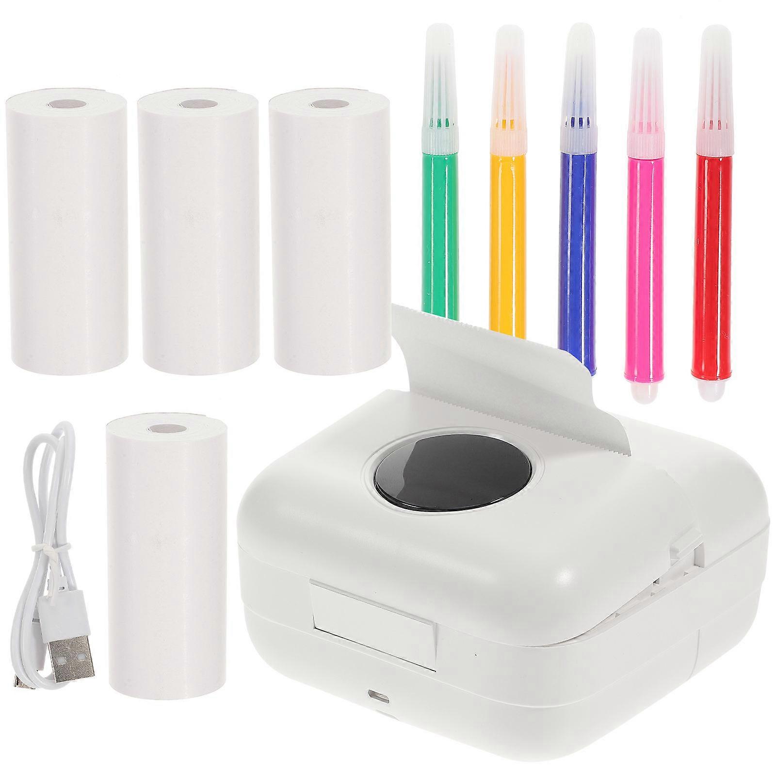 Portable Mini Wireless Thermal Printer for Study Notes with USB Charging, High Density Battery, Smartphone Compatibility, and Character Recognition