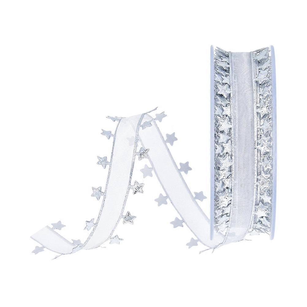 Durable Pentagram Pattern Ribbon 1 Roll Gift Wrapping Ribbon For Decorative Uses During Christmas Tree Decorations And Celebratory Events