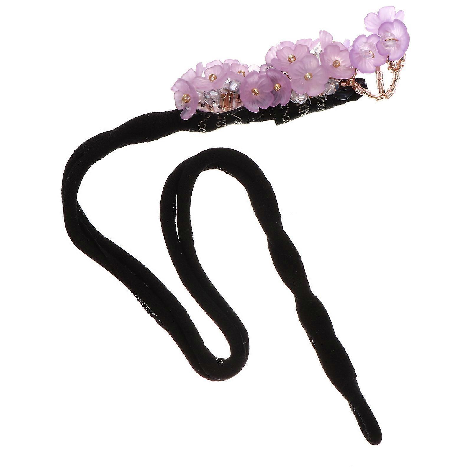 Hair Styling Tool Hair Bun Maker For Special Occasions Daily Use Headdress Purple 1Set