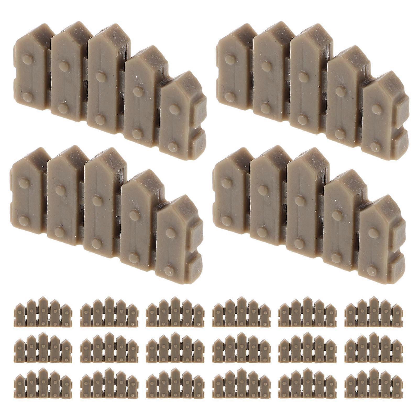 50pcs Coffee Resin Miniature Fences for Dollhouses and Fairy Gardens Ideal for Garden Decor and DIY Projects