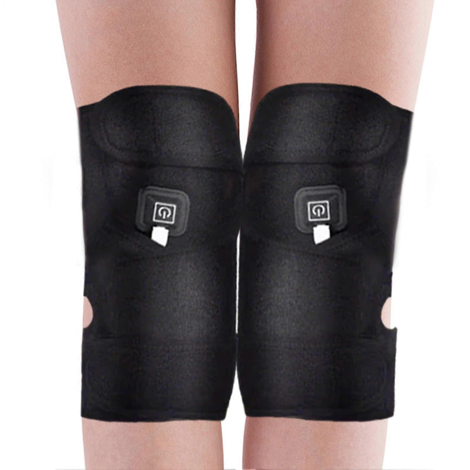Heated Knee Brace Wrap with 3 Heat Settings for Pain Relief and Joint Support at Home or Driving