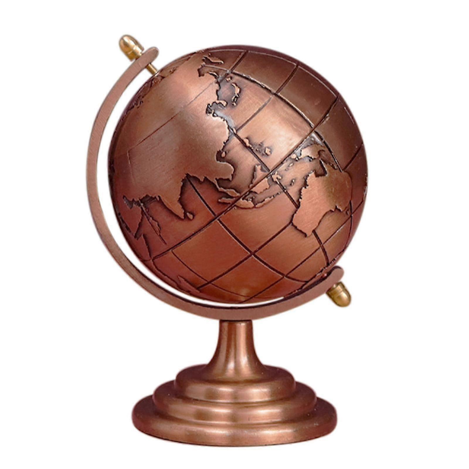 2025 Retro Metal Globe Iron Art Antique Rotating Earth Geography World Globe Model SX