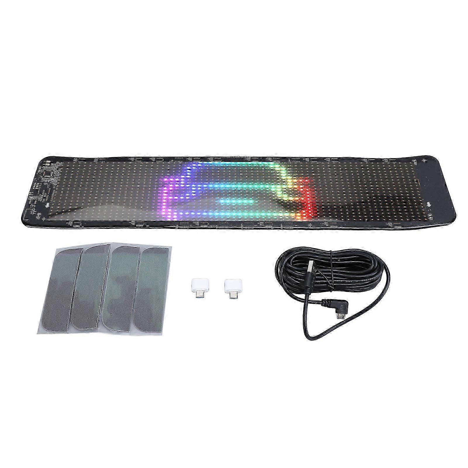 Car USB 5V LED Sign 11x32cm Bluetooth App Control Bright Programmable Custom Text Animation Pattern Display for Car RV Yacht with Remote ControllerBui