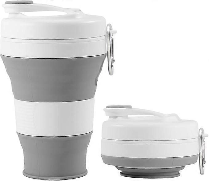 600ml Collapsible Silicone Coffee Cup with Straw Compact and Portable for Camping