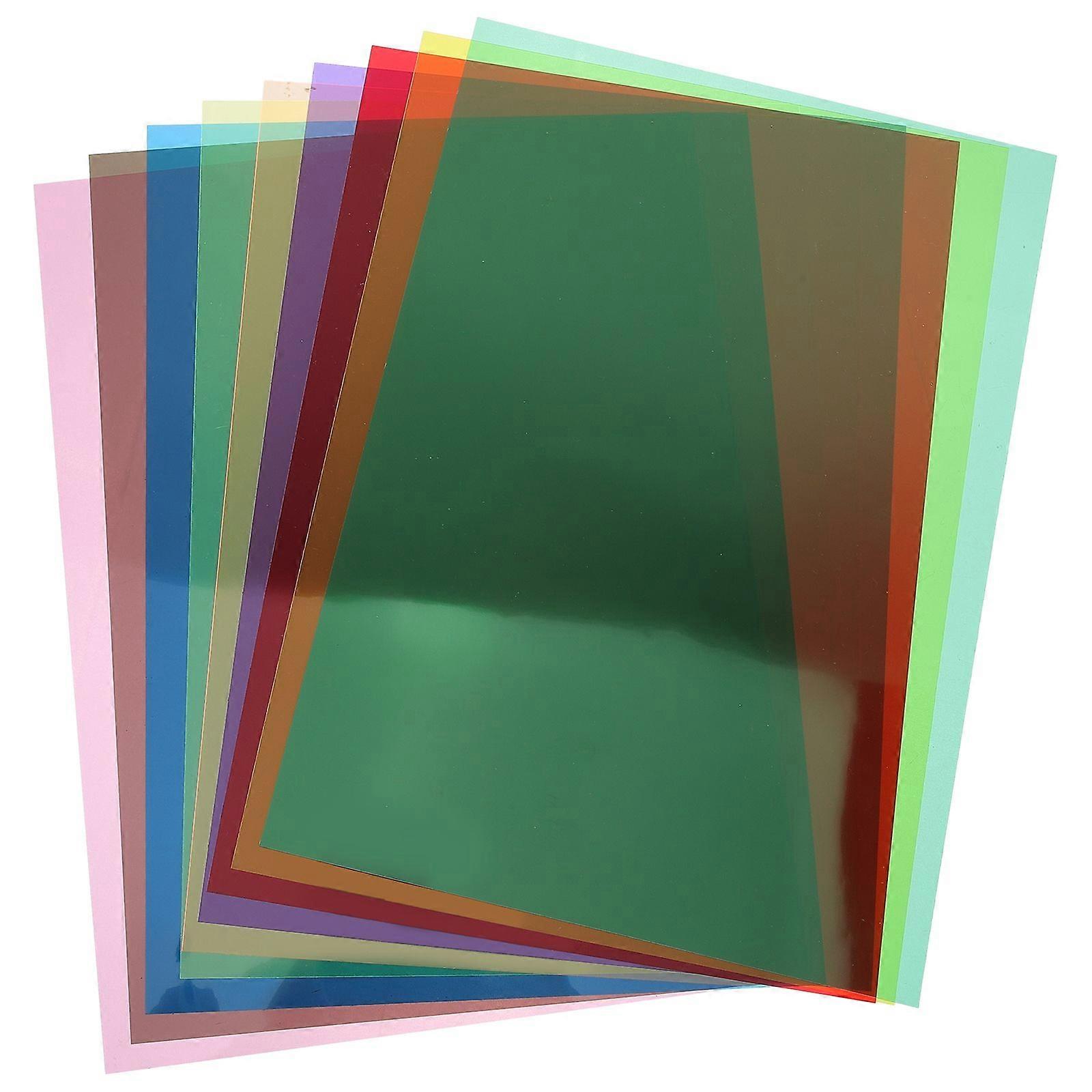 9pcs Light Diffuser Sheets Translucent Colored Light Gels Light Gel Filter Sheets