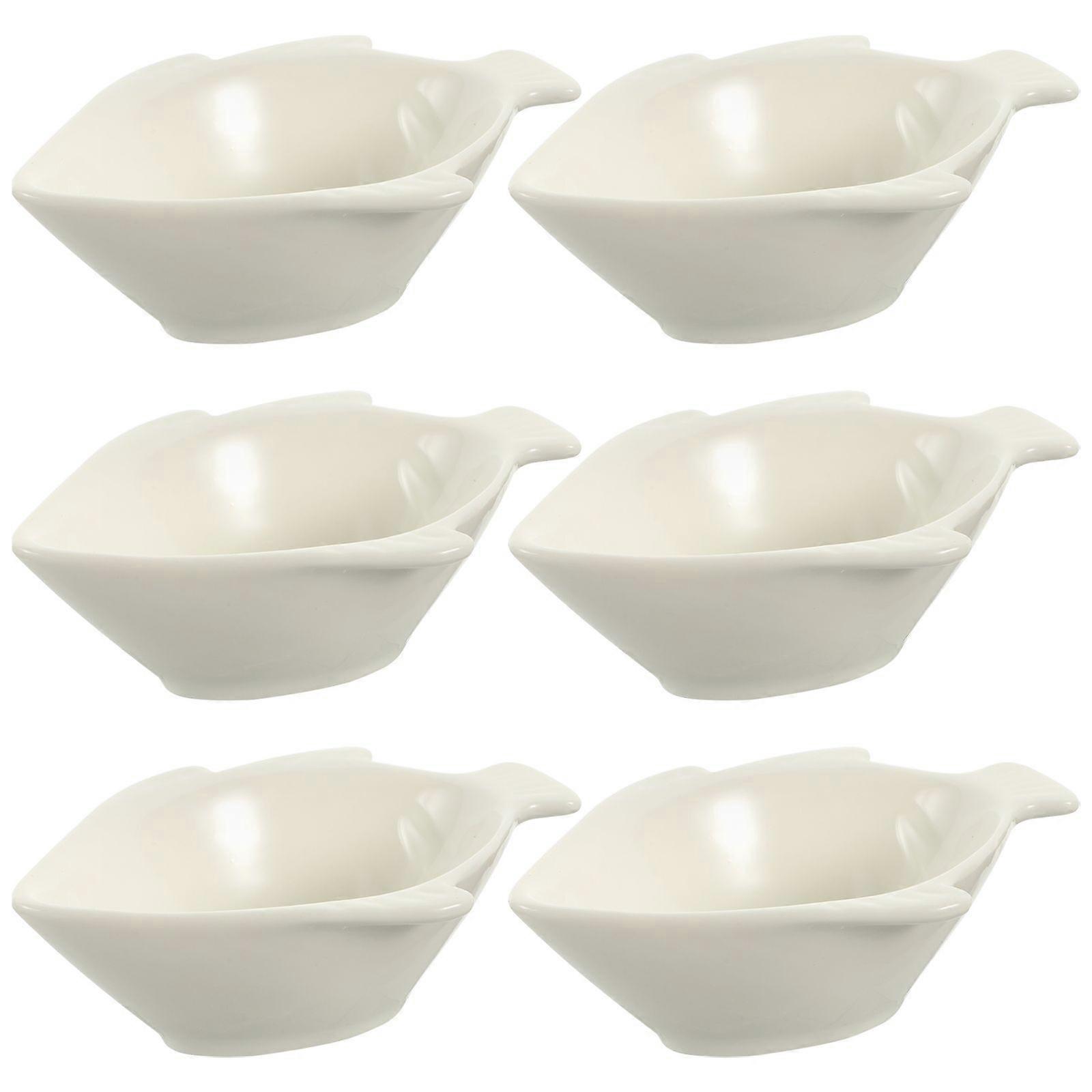 6pcs Creative Ceramic Dipping Bowls Multi-functional Sauce Dishes Appetizer Serving Dish for Dining