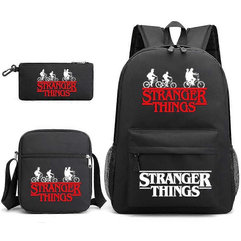Stranger Things Σακίδιο Πλάτης 3 Τεμαχίων Σχολική τσάντα μαθητή Τσάντα καμβά JJM