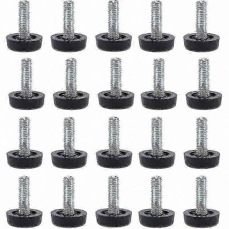 Adjustable Furniture Feet, 20-Pack M8 x 24mm Threaded Leveling Glides for Tables and Chairs