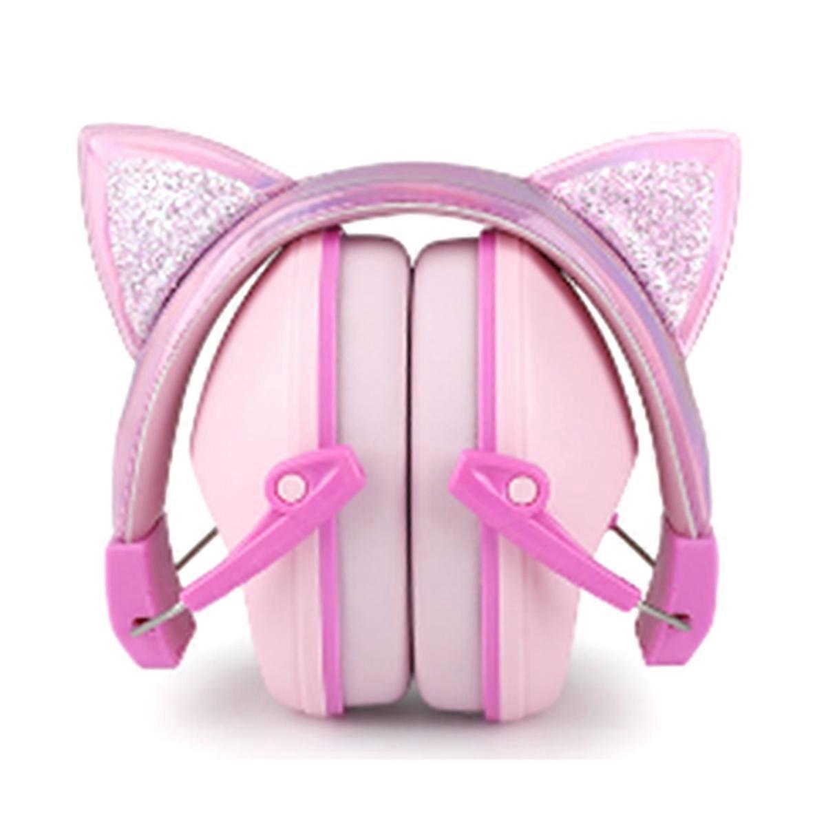 Pink Cat Ears Kids Earmuffs Adjustable Anti-Noise Hearing Protector