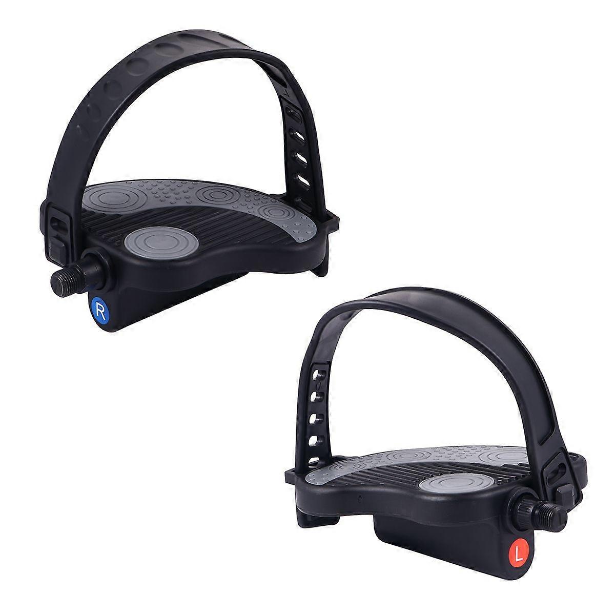 1 Pair Exercise Bike Pedals with Straps Bike Pedals Random Pattern