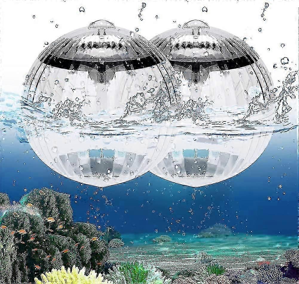 Floating Pool Light Solar 7 Color Changing Led Waterproof Garden Decor 2 Pack