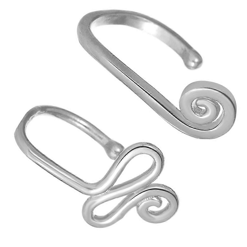 2pcs Clip U Shaped Nose Rings Stylish Snail & Snake Design Non Piercing Jewelry for Women – Perfect for Parties, Birthdays & Daily Wear