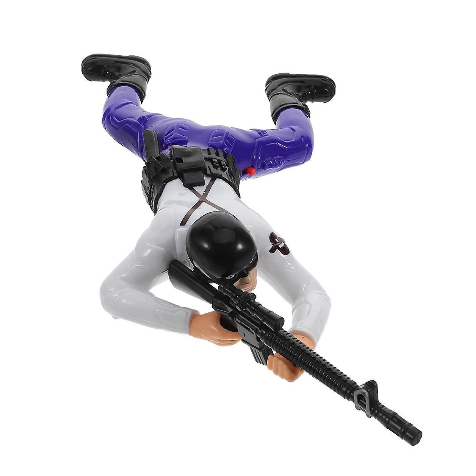 Electric Crawling Soldier Toy for Kids Realistic MultiFunction Plastic Action Figures Playset 7.5 Inches