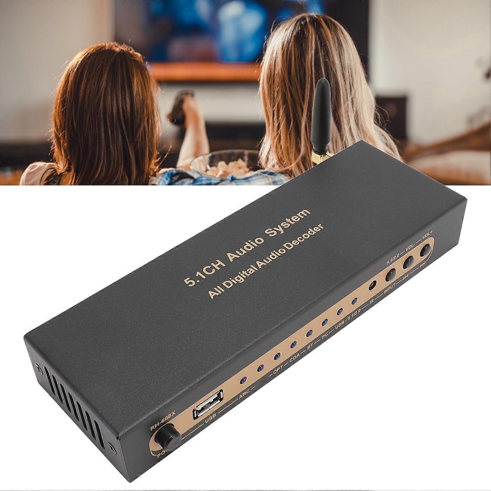5.1 Channel 192kHz/24Bit 4K ARC Optical Coaxial Sound Decoder