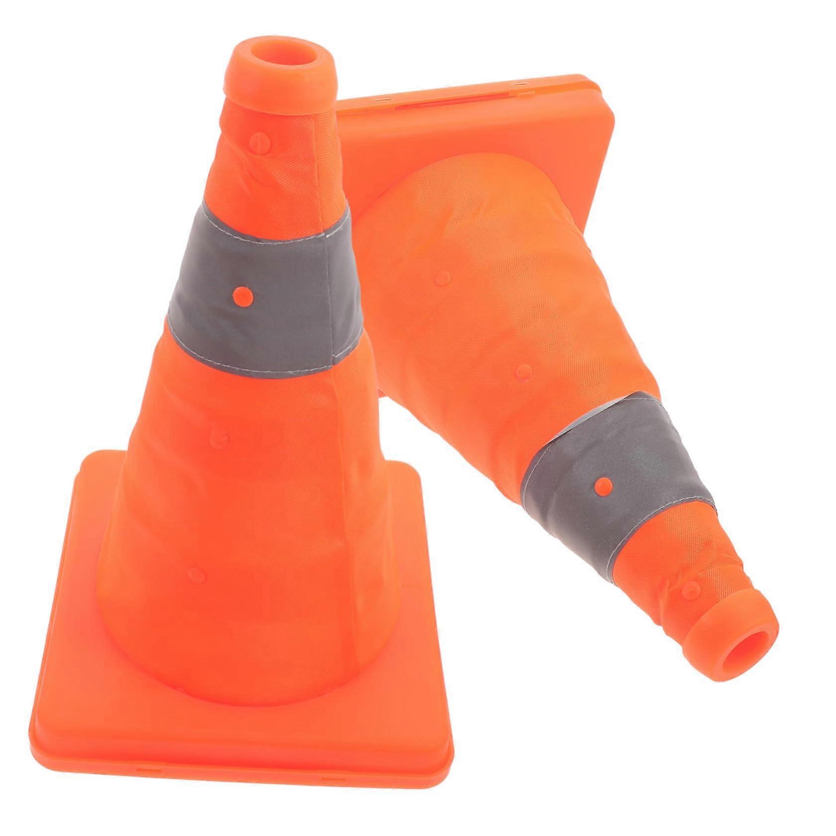 Reflective Traffic Cones Collapsible, Portable TwoPack for Parking Lots, SpaceSaving, Emergency Use