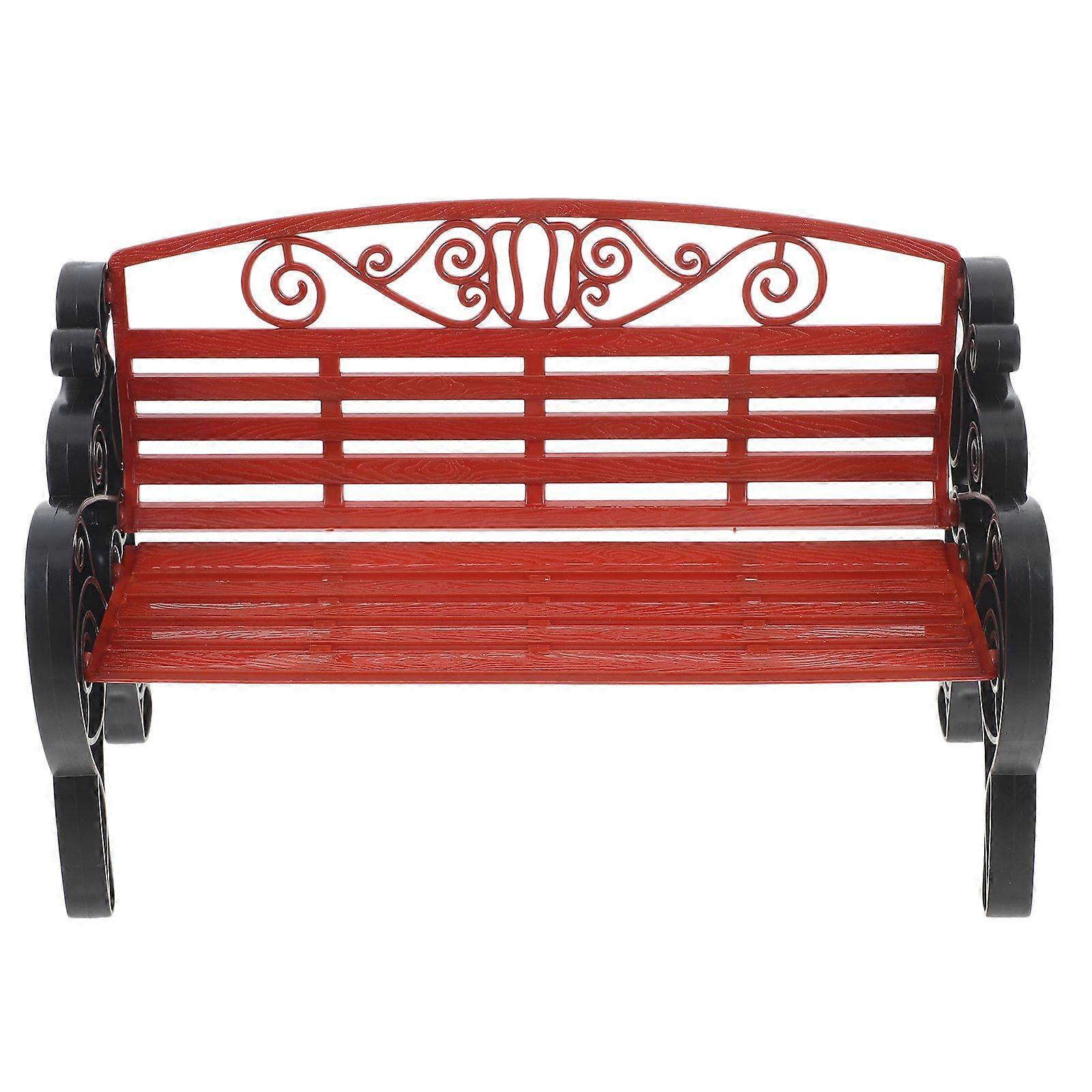 Small Simulation Park Bench Model Tabletop Decoration Realistic Small Park Bench Ornament