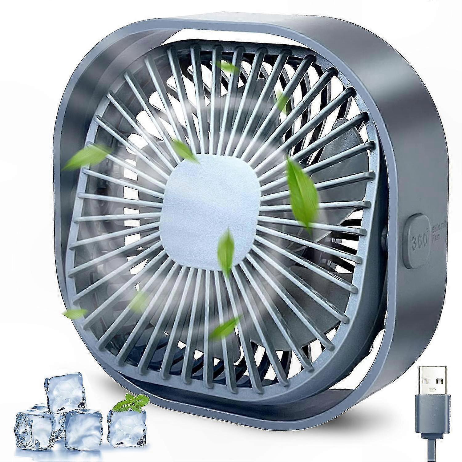 Mini USB Desk Fan with 3 Speeds, Portable Personal Cooler for Home, Office, and Bedroom Use