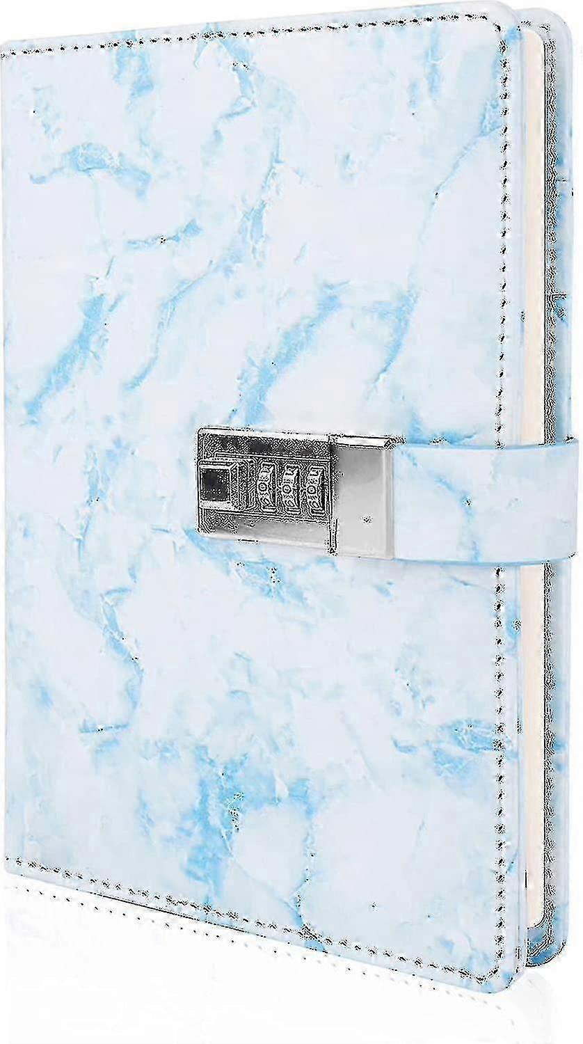 Diário de mármore com fechadura, diário recarregável A5 para meninas e mulheres, 192 páginas notebook bonito com bloqueio de combinação para meninas adolescentes e meninos-AM