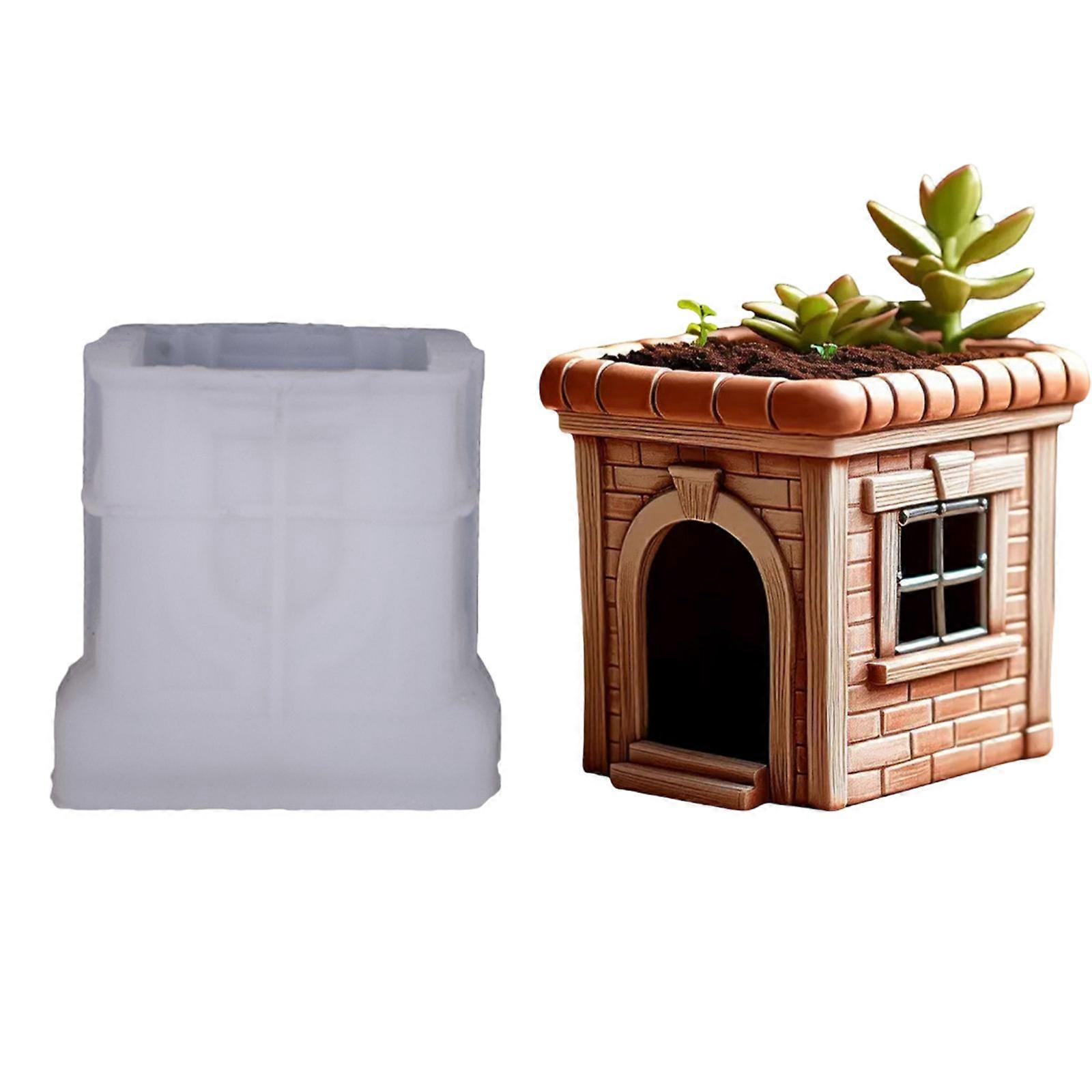 Soft Silicone House Planter Mold With Easy Release For Handmade Resin Crafts Decorative Pots And Candle Containers Multicolor