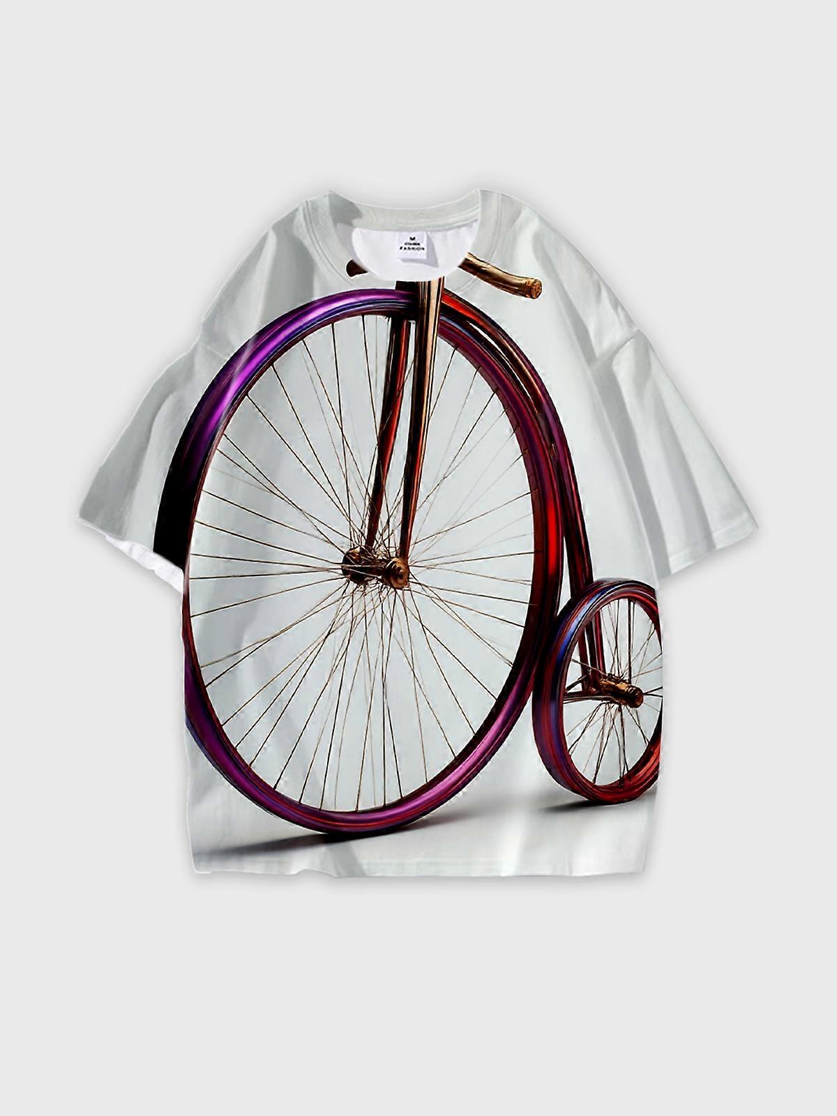 T-Shirt Short Sleeve Round Neck, Summer Casual Loose Graphic Tee, Unisex Pattern V3722