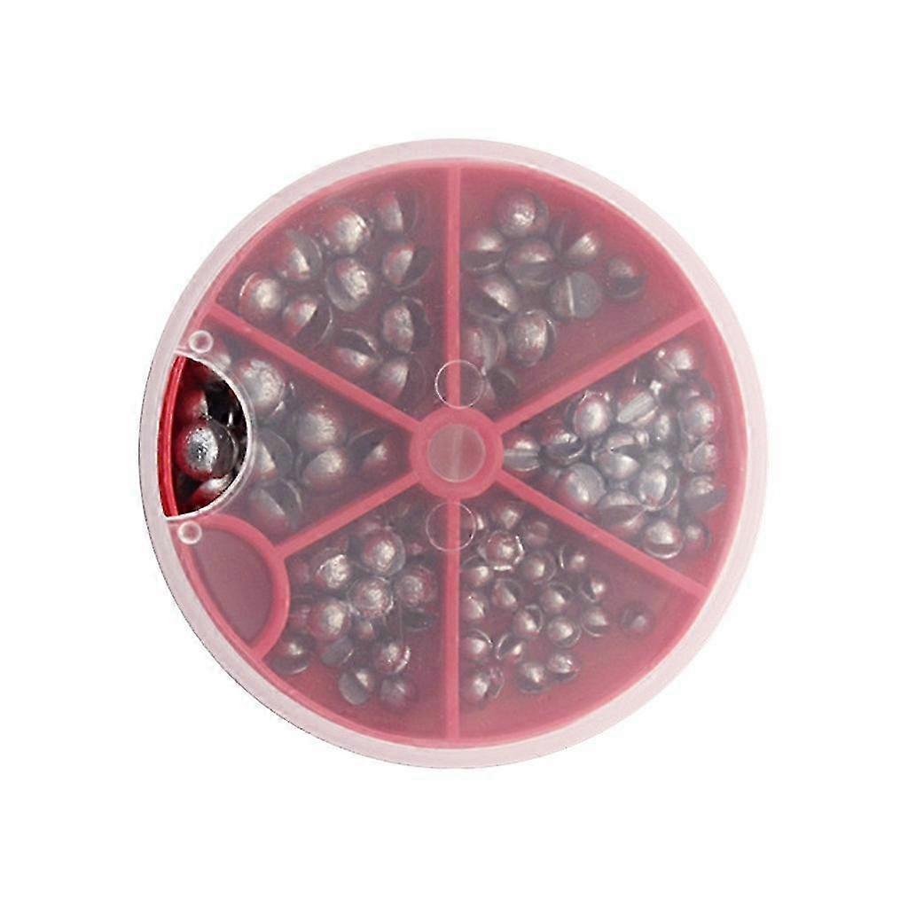100pcs Bullet Shape Fishing Sinkers Lead Weights with Split Shot Box for Angling